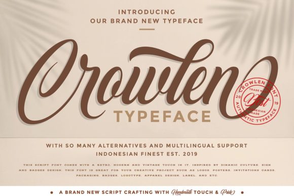 Crowlen: A Script Font for Elegant Branding