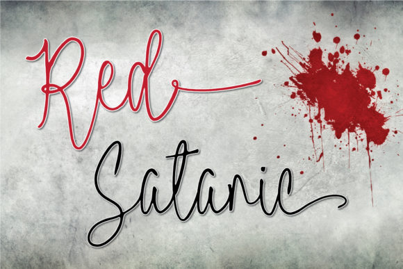 Red Satanic Font for Web Design